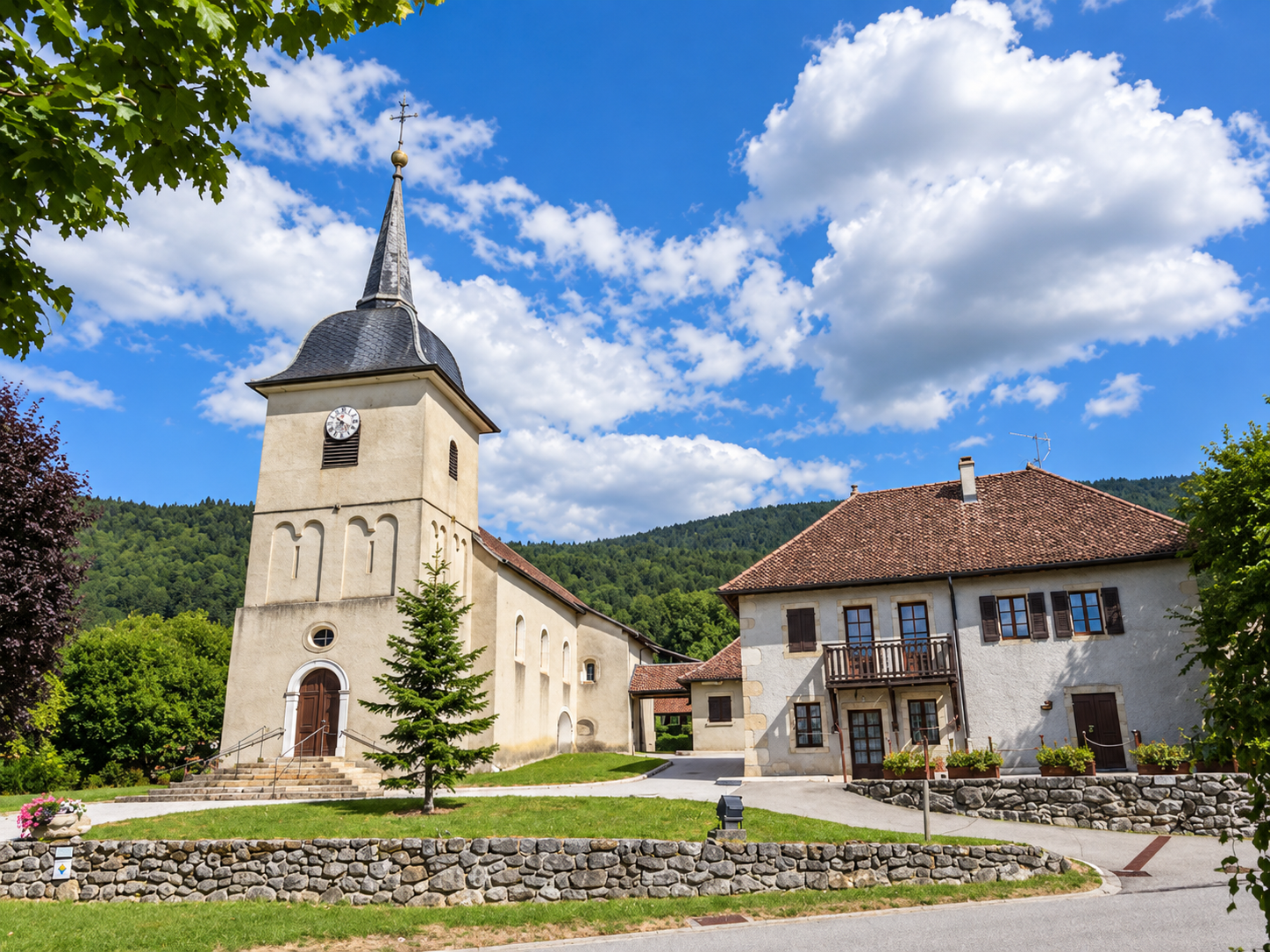Église de Quintal en Haute-Savoie, souvent citée par les géobiologues